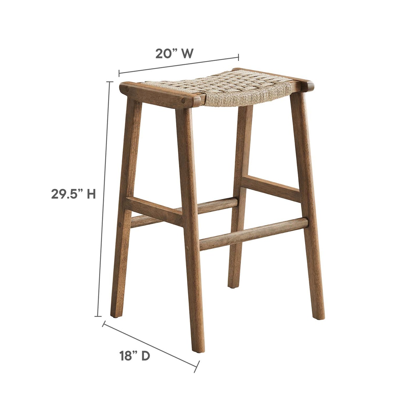 Saoirse Woven Rope Wood Bar Stool - Set of 2 By Modway - EEI-6550 | Bar Stools | Modishstore - 36
