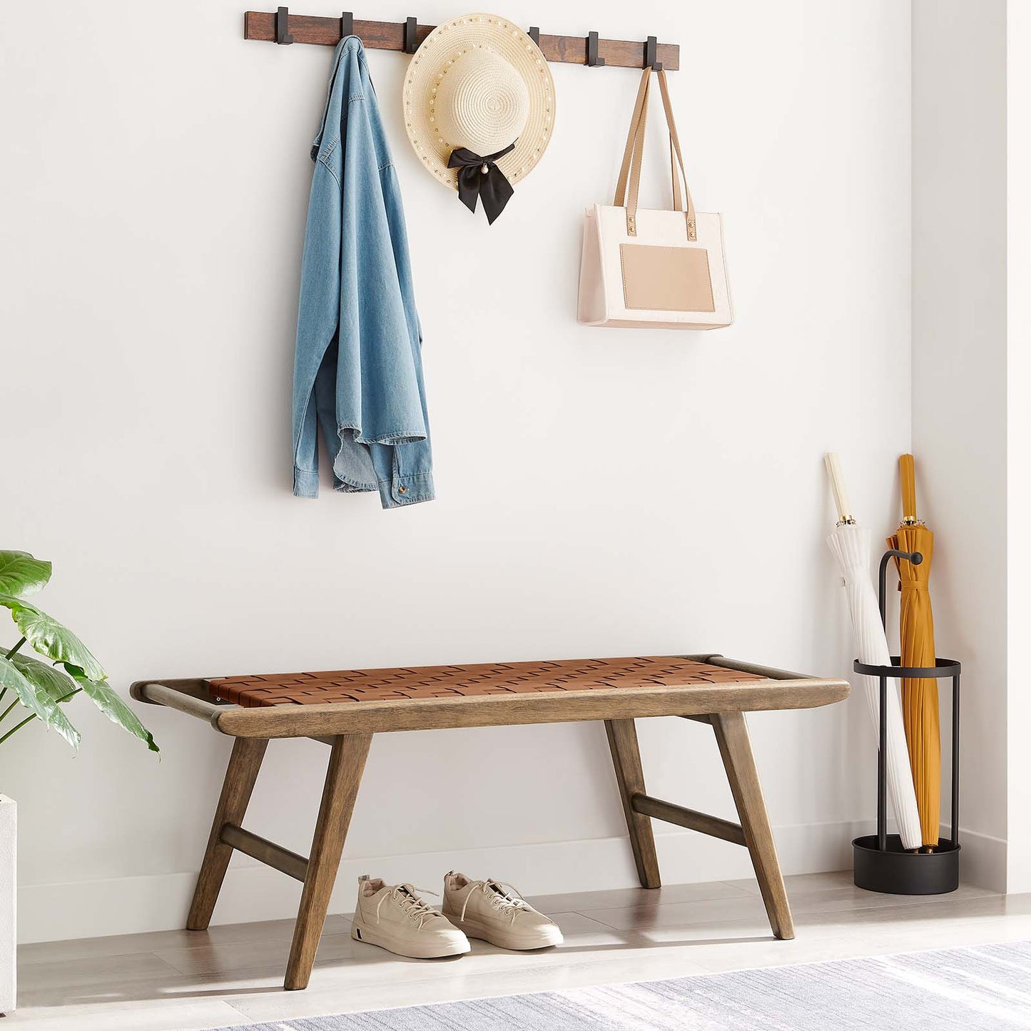 Saoirse 47" Faux Leather Wood Bench By Modway - EEI-6551 | Benches | Modishstore - 24