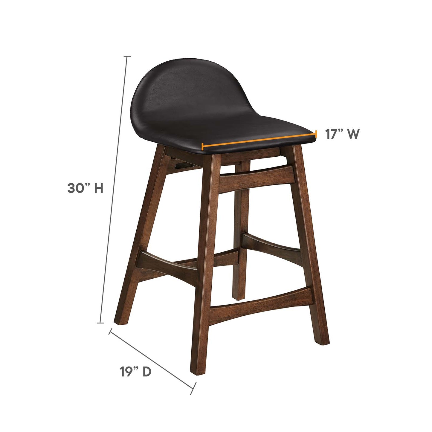 Juno Wood Counter Stool - Set of 2 By Modway - EEI-6556 | Counter Stools | Modway - 8