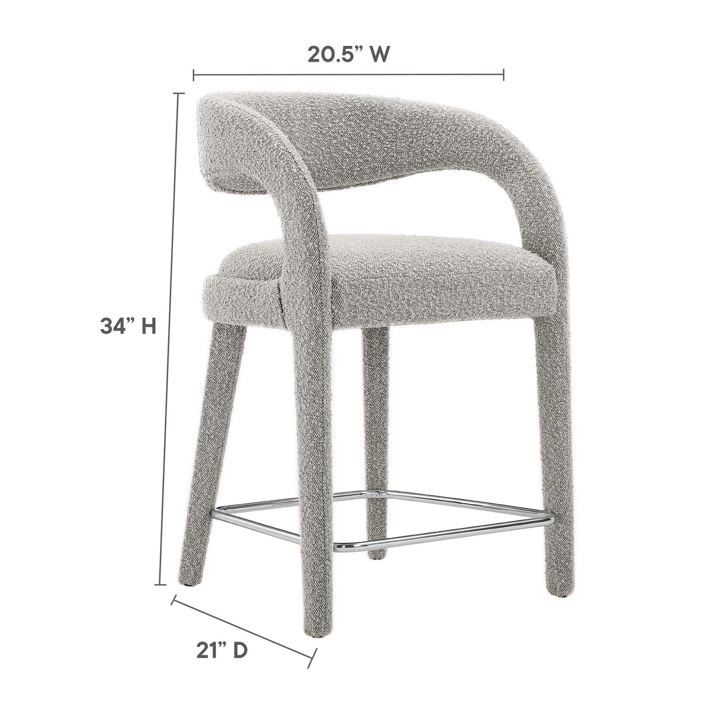 Pinnacle Boucle Upholstered Counter Stool Set of Two By Modway - EEI-6565 | Counter Stools | Modishstore - 27