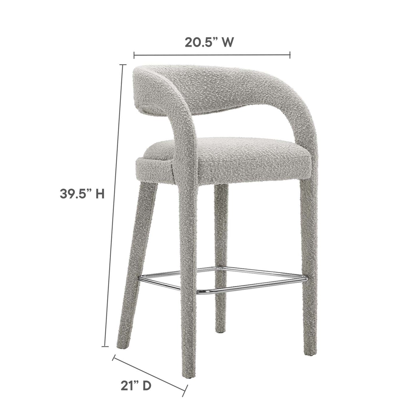 Pinnacle Boucle Upholstered Bar Stool Set of Two By Modway - EEI-6568 | Bar Stools | Modishstore - 27
