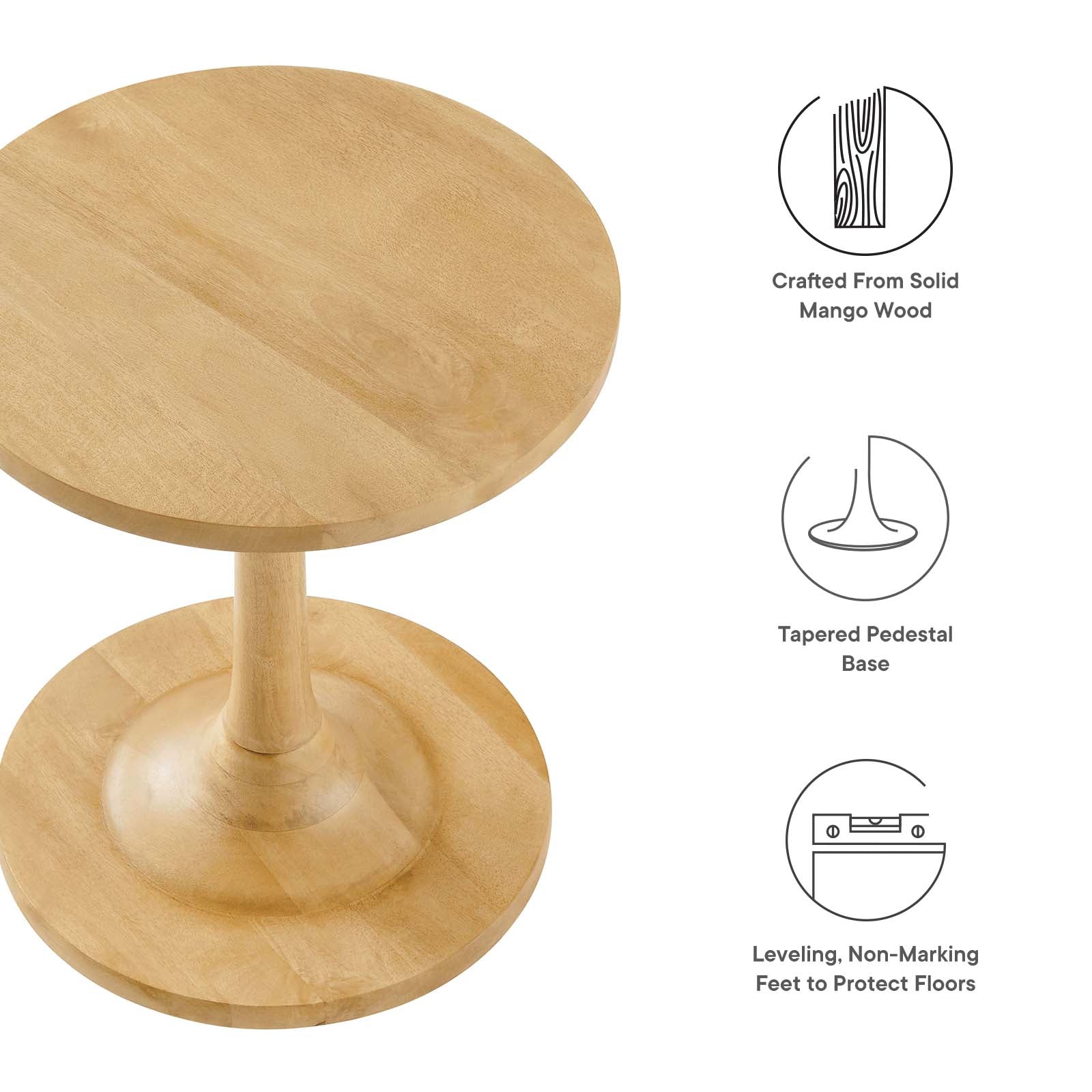 Lina Round Wood Side Table By Modway - EEI-6573 | Side Tables | Modishstore - 5