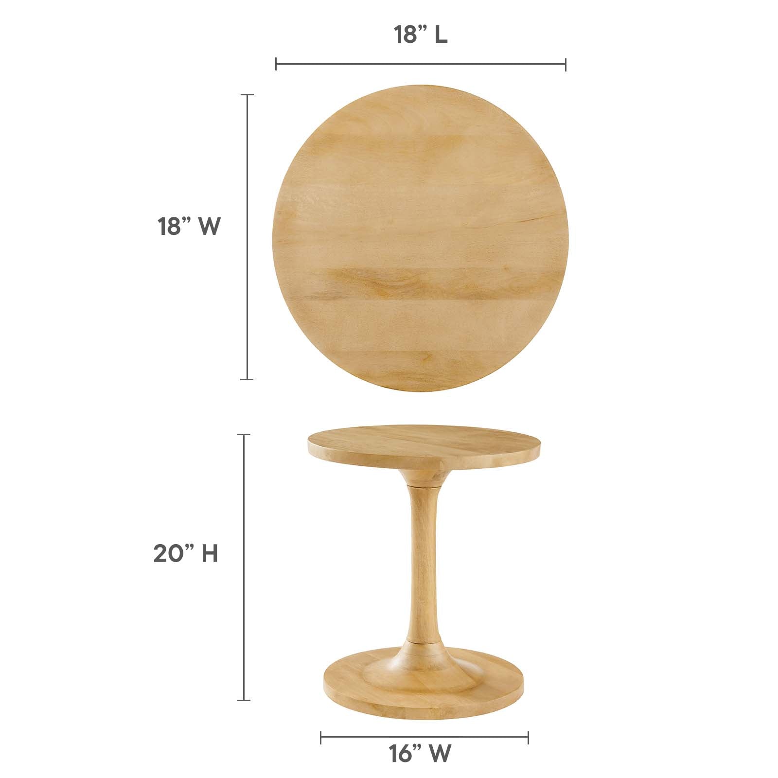 Lina Round Wood Side Table By Modway - EEI-6573 | Side Tables | Modishstore - 6