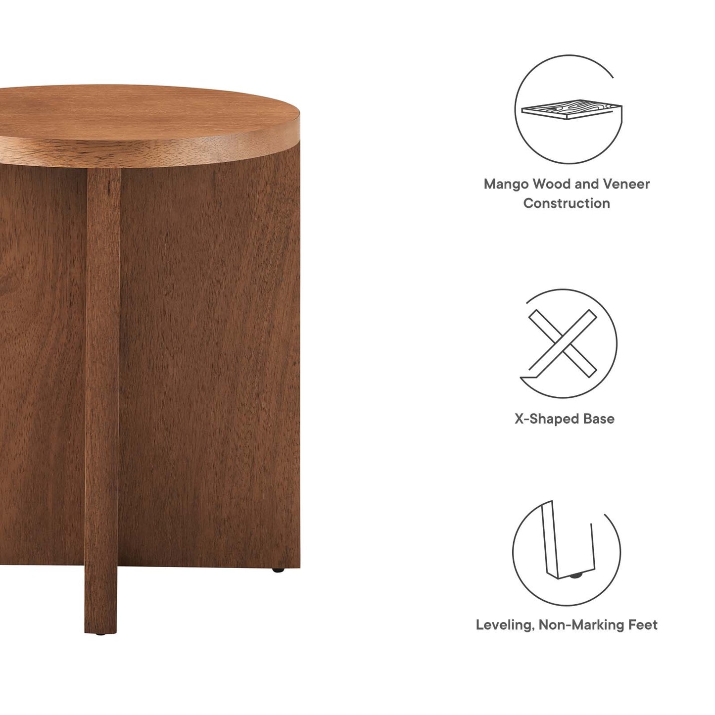Silas Round Wood Side Table By Modway - EEI-6579 | Side Tables | Modishstore - 21