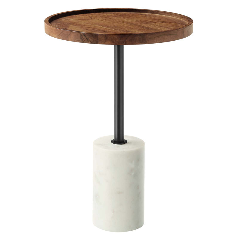 Amina Round Acacia Wood Side Table By Modway - EEI-6607 | Side Tables | Modishstore - 2