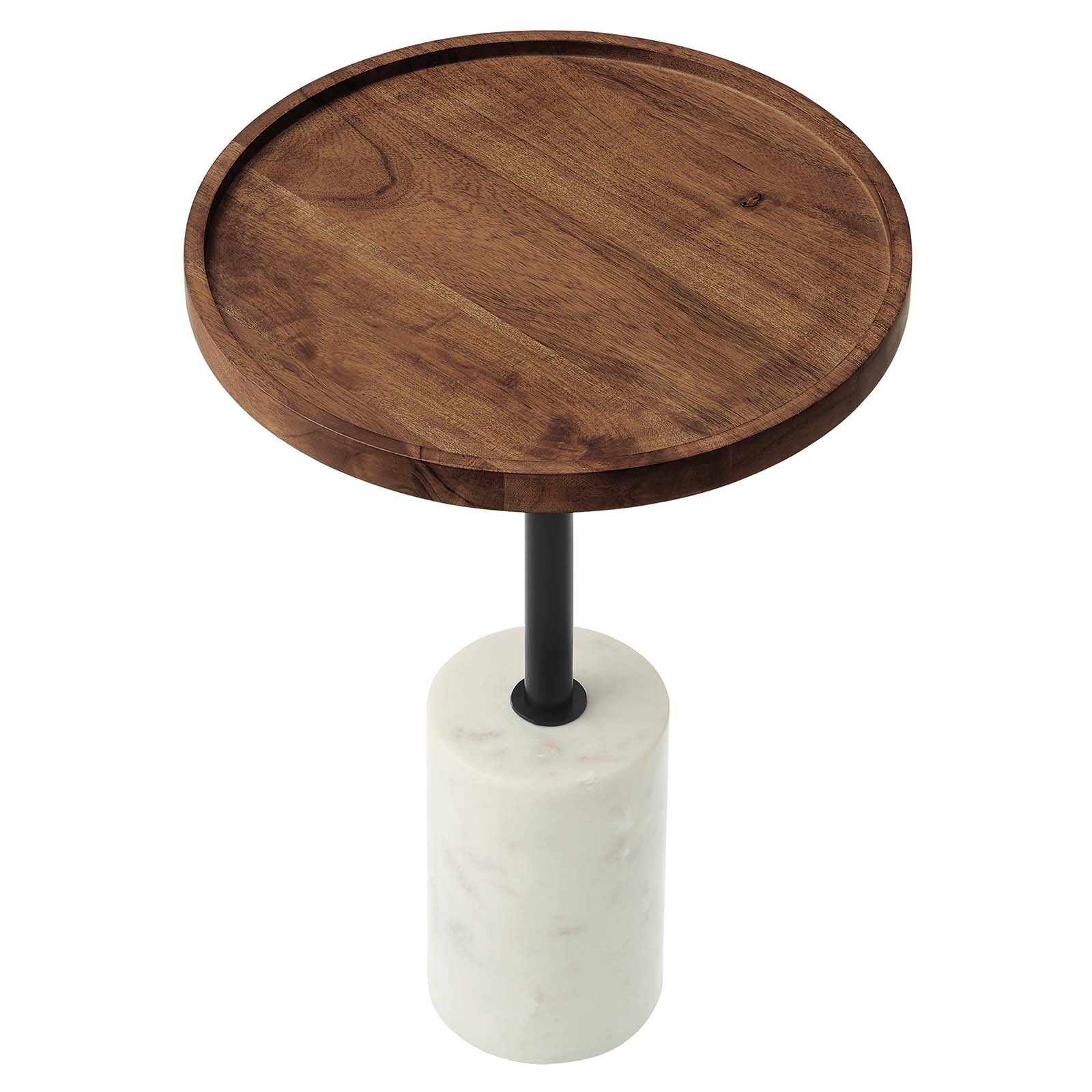 Amina Round Acacia Wood Side Table By Modway - EEI-6607 | Side Tables | Modishstore - 3