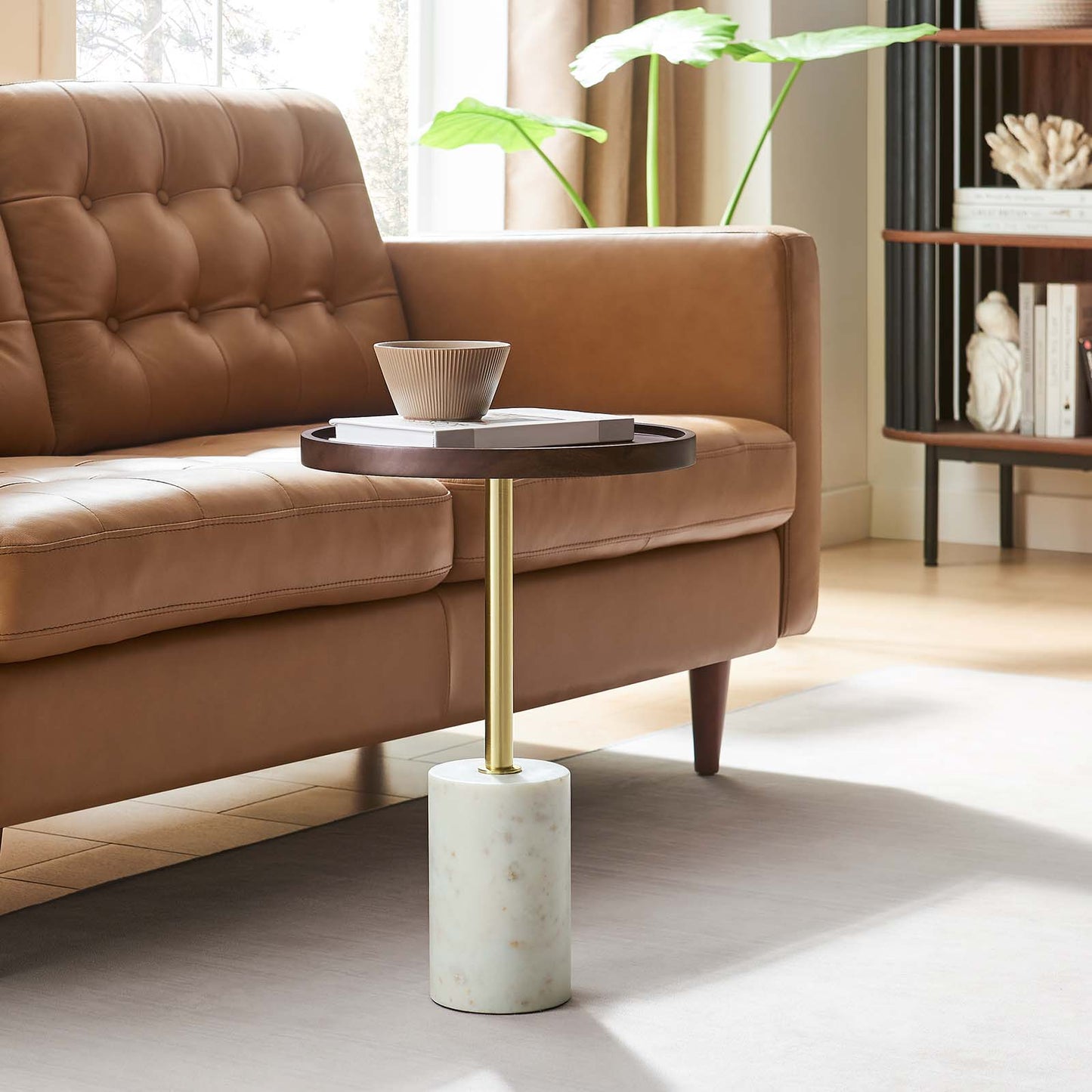 Amina Round Acacia Wood Side Table By Modway - EEI-6607 | Side Tables | Modishstore - 18