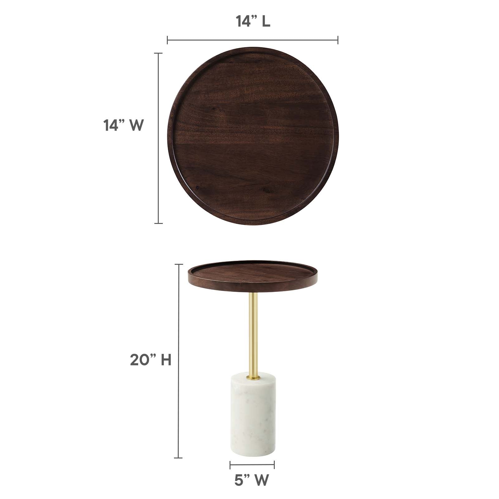 Amina Round Acacia Wood Side Table By Modway - EEI-6607 | Side Tables | Modishstore - 16