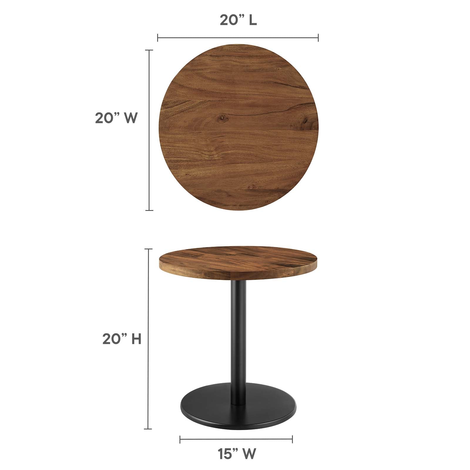 Viva Round Acacia Wood Side Table By Modway - EEI-6610 | Side Tables | Modishstore - 7