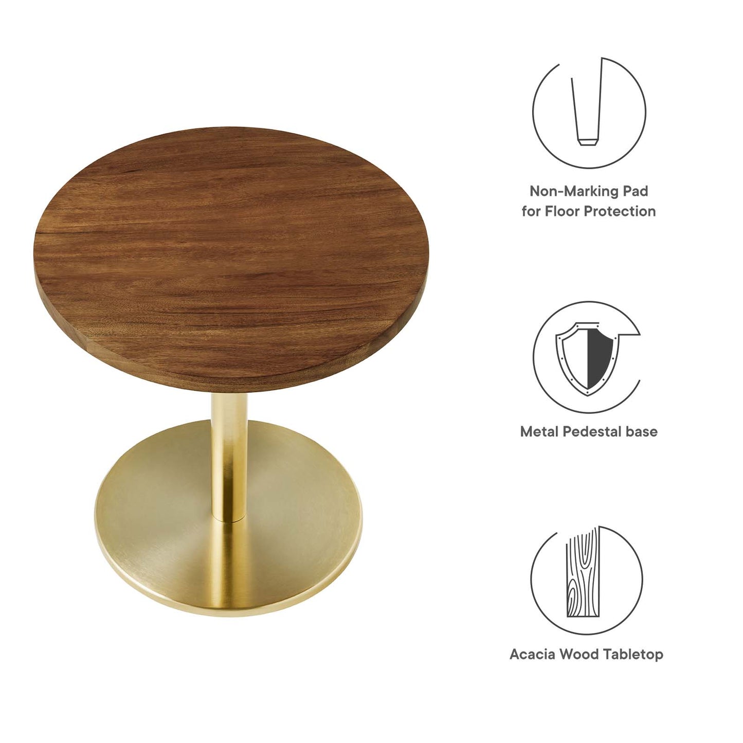 Viva Round Acacia Wood Side Table By Modway - EEI-6610 | Side Tables | Modishstore - 14