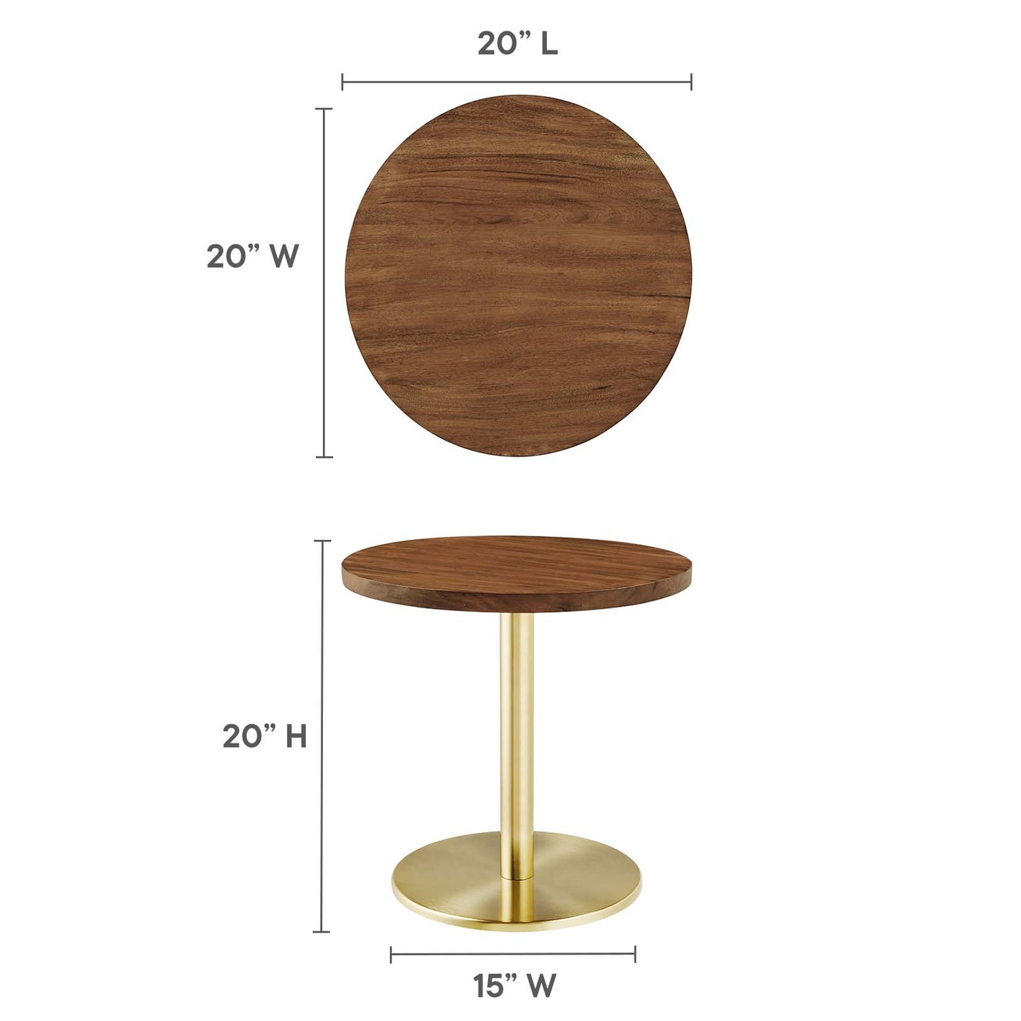 Viva Round Acacia Wood Side Table By Modway - EEI-6610 | Side Tables | Modishstore - 15