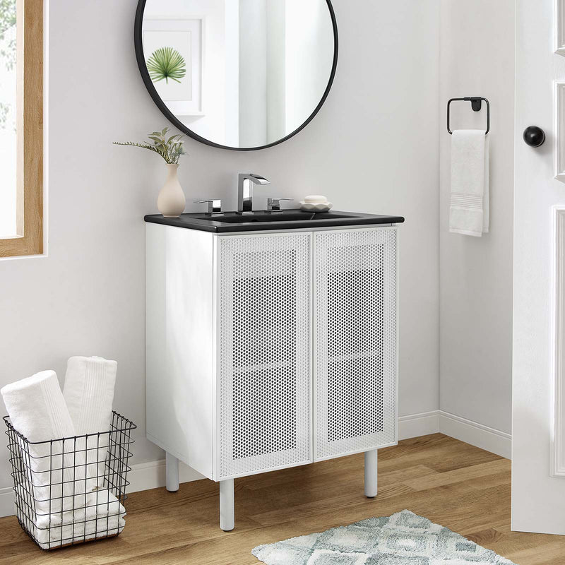 Calla 24" Perforated Metal Bathroom Vanity By Modway - EEI-6679 | Bathroom Accessories | Modishstore