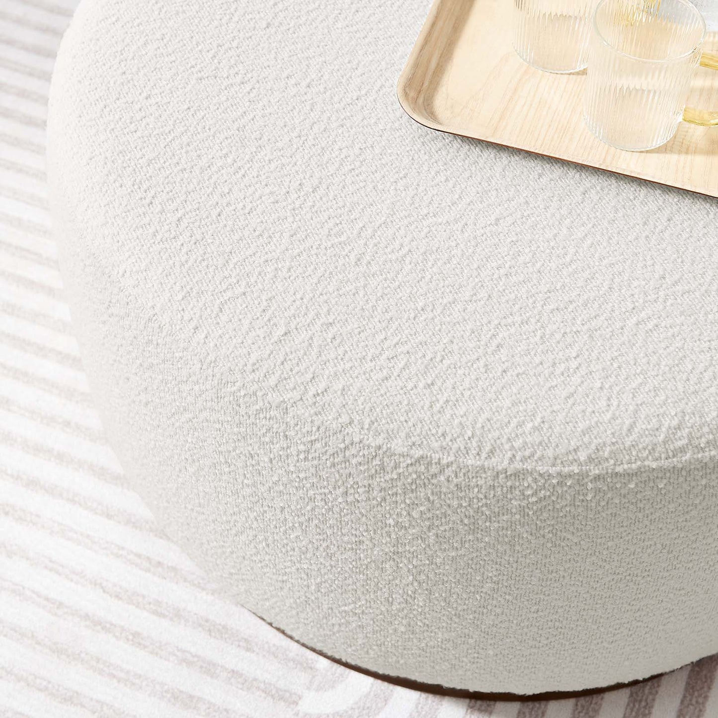 Tilden Large 29" Round Boucle Upholstered Ottoman By Modway - EEI-6681 | Ottomans | Modishstore - 7