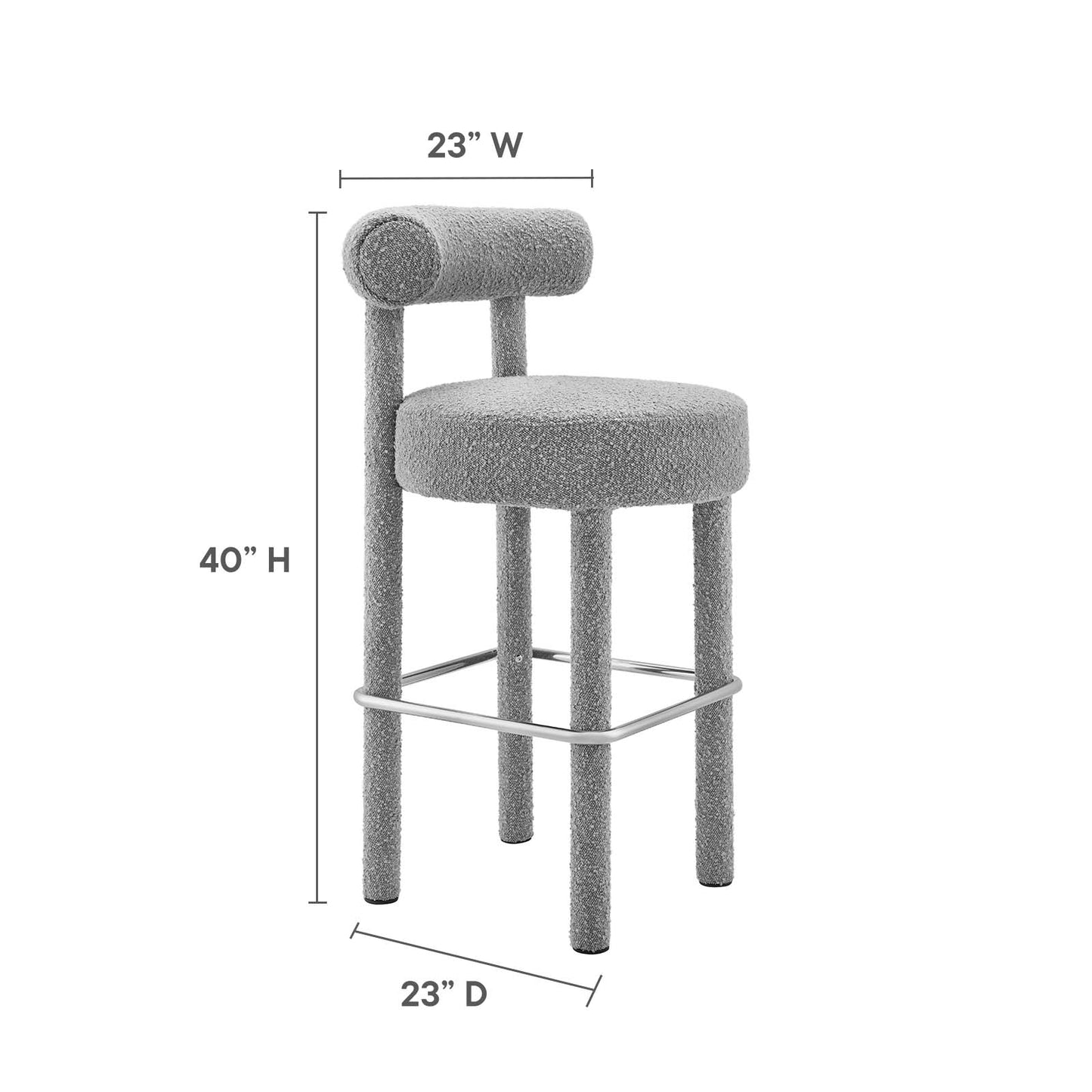 Toulouse Boucle Fabric Bar Stool - Set of 2 By Modway - EEI-6709 | Bar Stools | Modishstore - 30