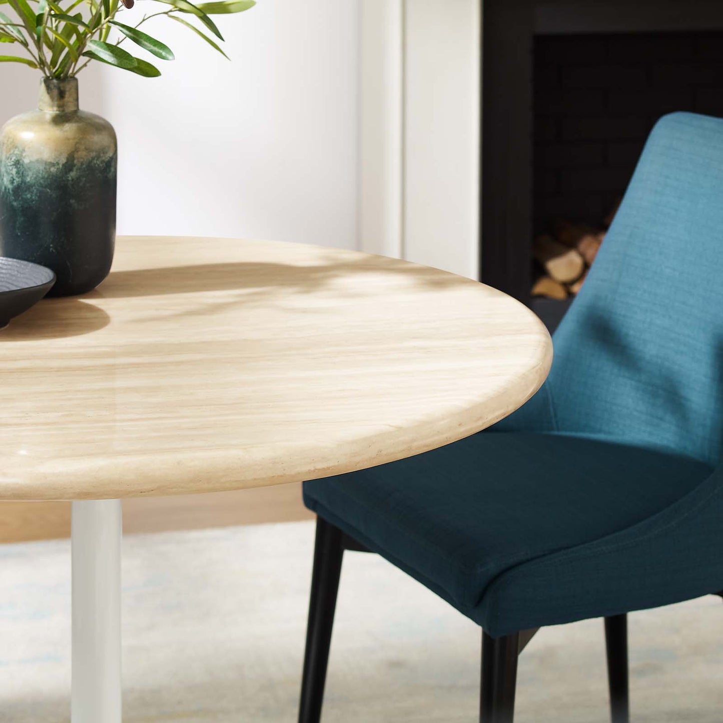 Lippa 36” Round Artificial Travertine Dining Table By Modway - EEI-6748 | Dining Tables | Modishstore - 8