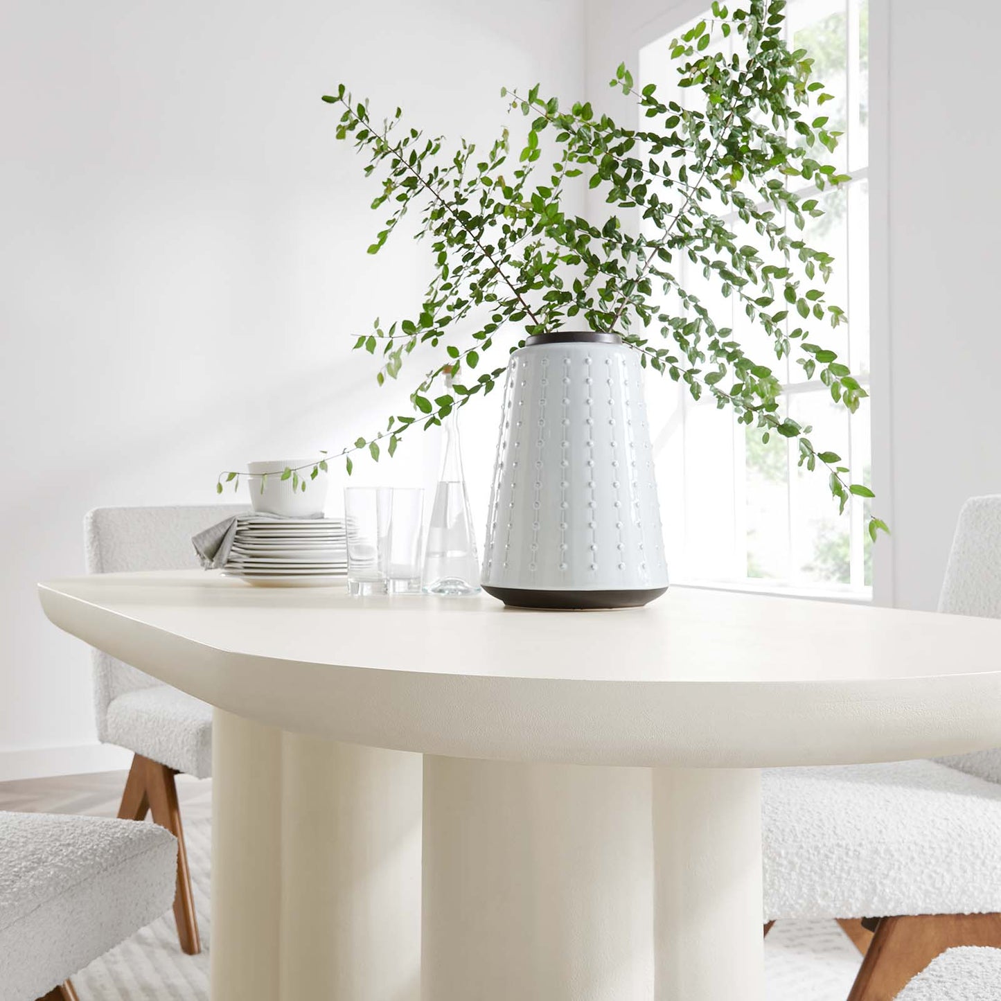 Caspian 72" Oval Concrete Dining Table By Modway - EEI-6764 | Dining Tables | Modishstore - 18