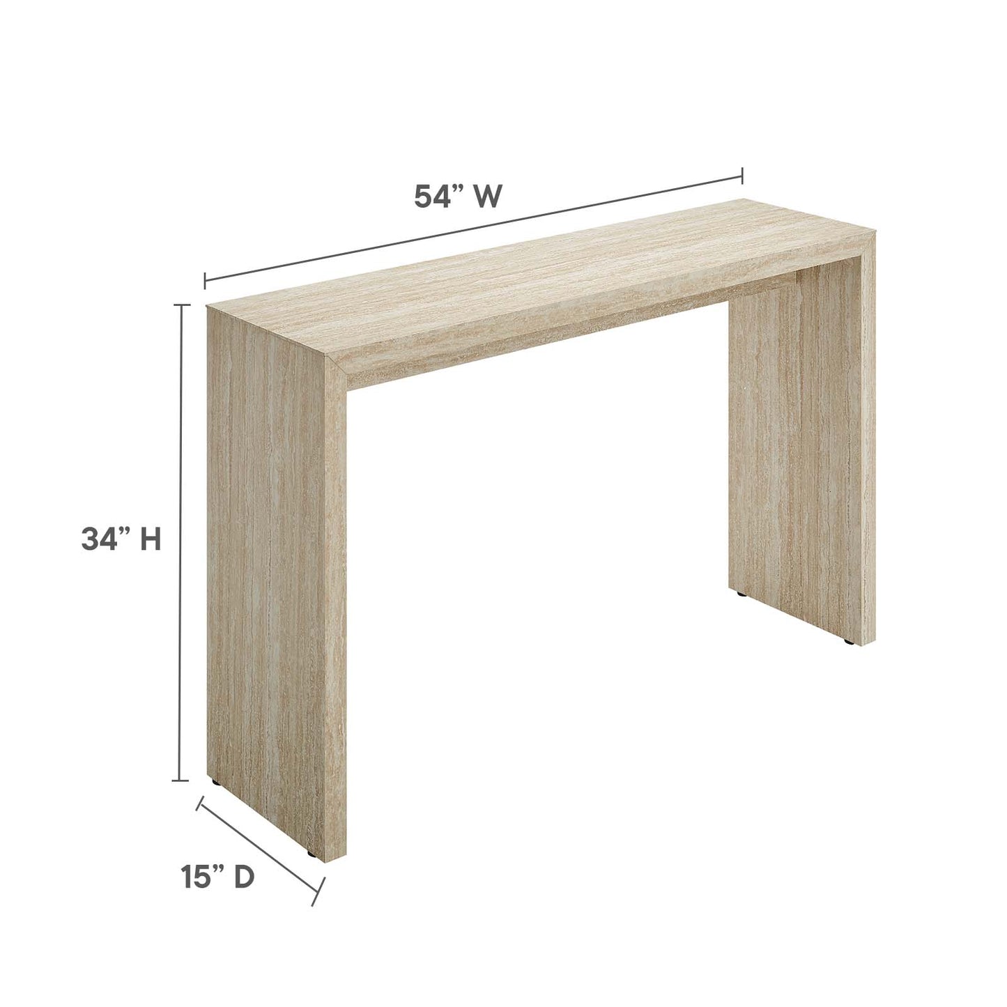 Mirella Faux Travertine Console Table By Modway - EEI-6771 | Console Tables | Modishstore - 6