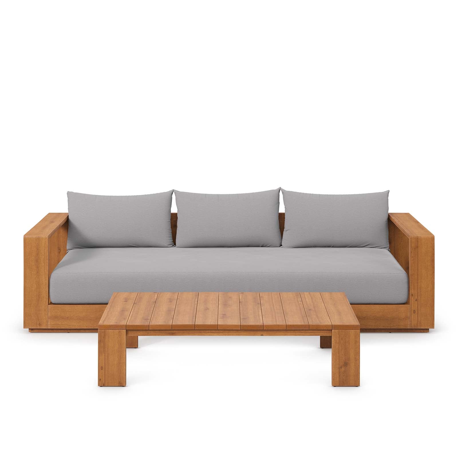 Tahoe Outdoor Patio Acacia Wood 2-Piece Sofa and Coffee Table Set By Modway - EEI-6799 | Outdoor Sofas, Loveseats & Sectionals | Modishstore - 6