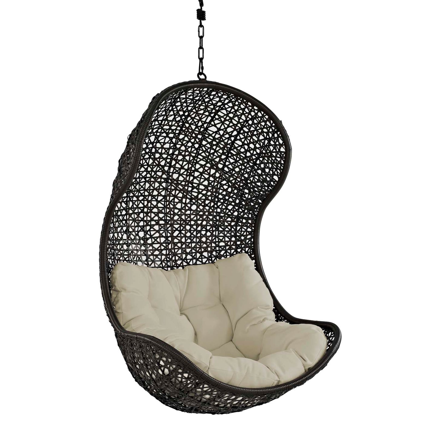 Modway Parlay Swing Outdoor Patio Fabric Lounge Chair - Espresso White - EEI-806 | Outdoor Porch Swings | Modishstore - 4