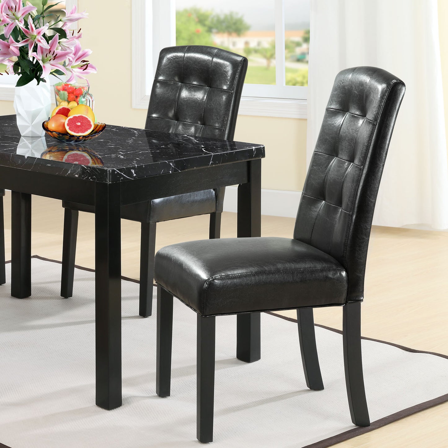 Modway Perdure Dining Chairs Set of 2 - Black - EEI-952 | Dining Chairs | Modishstore - 1