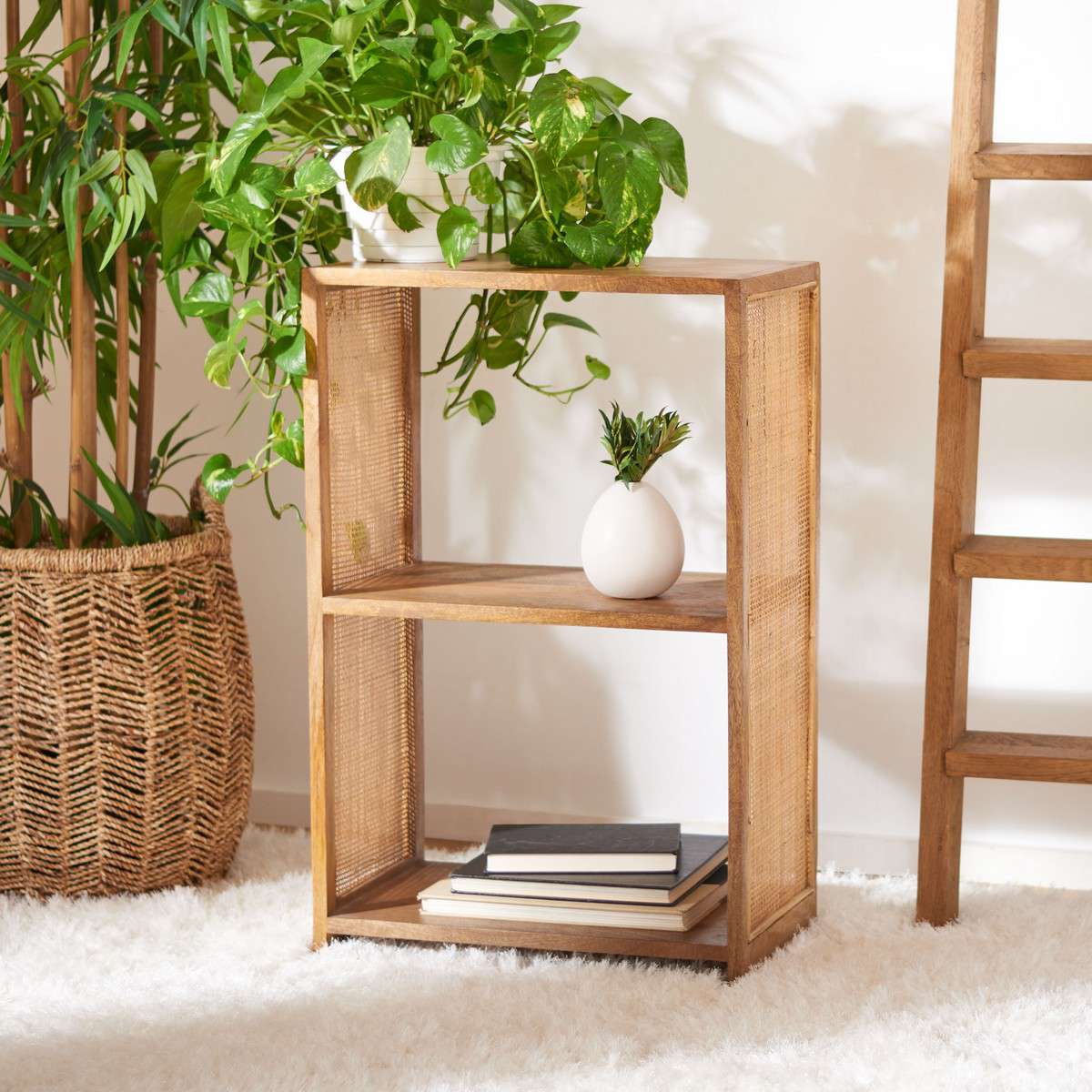 Safavieh Phoenix 2 Shelf Etagere - Natural | Etagere | Modishstore - 4