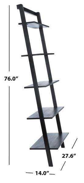 Safavieh Cullyn 5 Tier Leaning Etagere - Black | Etagere | Modishstore - 4