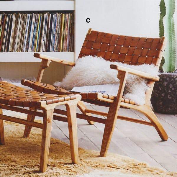 Copy of Woven Leather Teak Padron Armchair – Modish Store