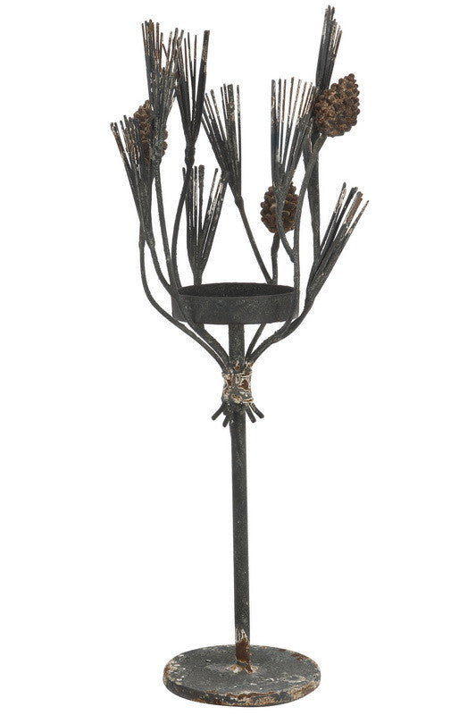 A&B Home Metal/Glass Candle Holder - Set Of 2 - FD38563 | Candle Holders | Modishstore