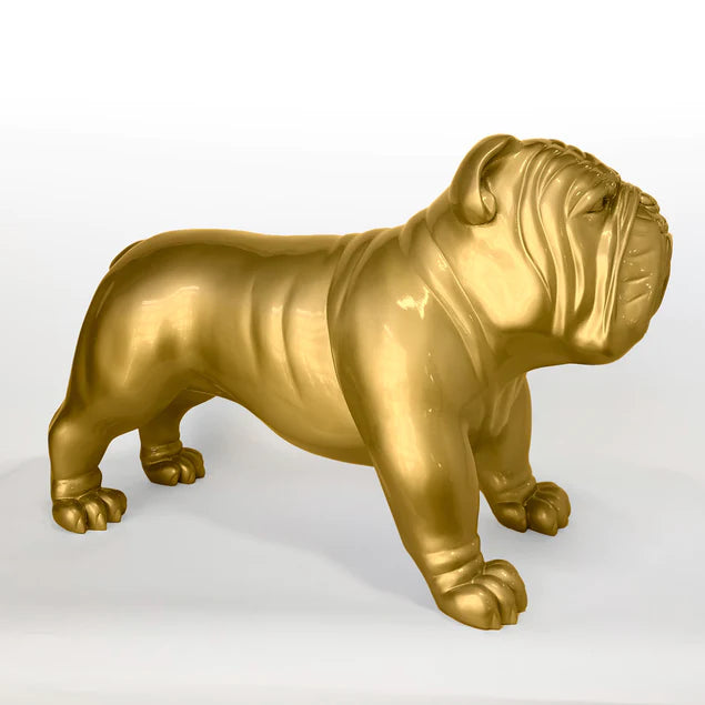 Fiberglass UV Bulldog MD Outdoor Sculpture, Gold By Gold Leaf Design Group | Animals & Pets | Modishstore - 6