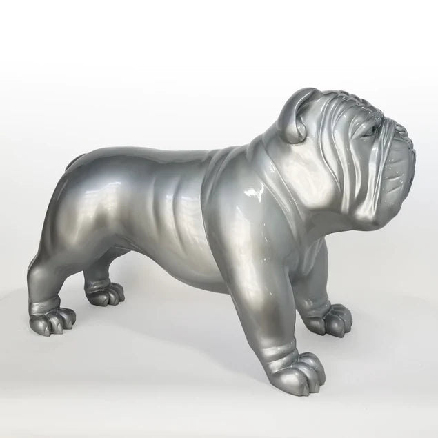 Fiberglass Bulldog MD Sculpture, Silve By Gold Leaf Design Group | Animals & Pets | Modishstore - 6