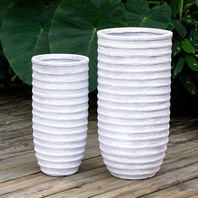 Dolma Tall Ant White, Set 2 Planter By Gold Leaf Design Group | Planters, Troughs & Cachepots | Modishstore - 5