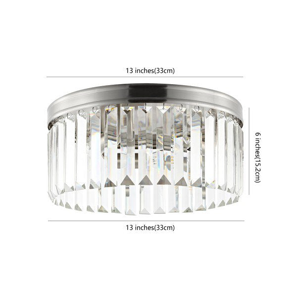 Safavieh Ruslen Flush Mount - Brushed Nickel | Ceiling Lamps | Modishstore - 3