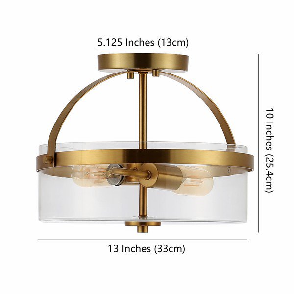Safavieh Nensor Flush Mount - Brass Gold | Ceiling Lamps | Modishstore - 3
