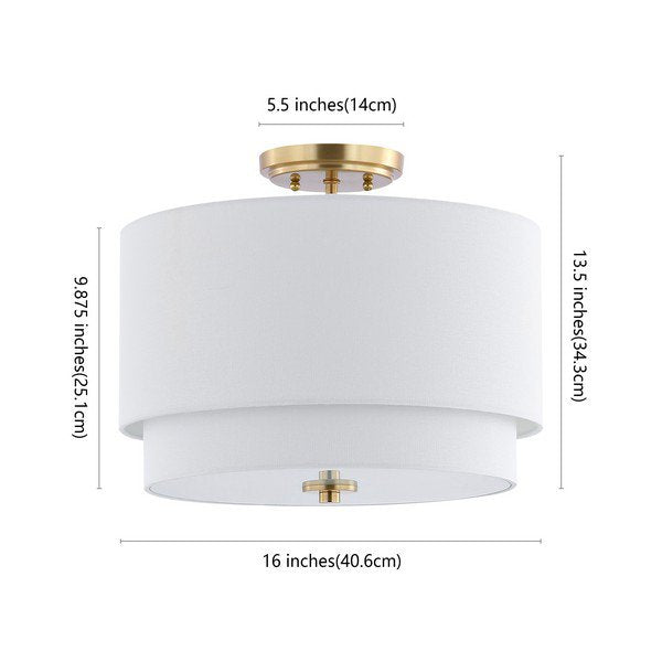 Safavieh Laconia Flush Mount - Gold Base | Ceiling Lamps | Modishstore - 3