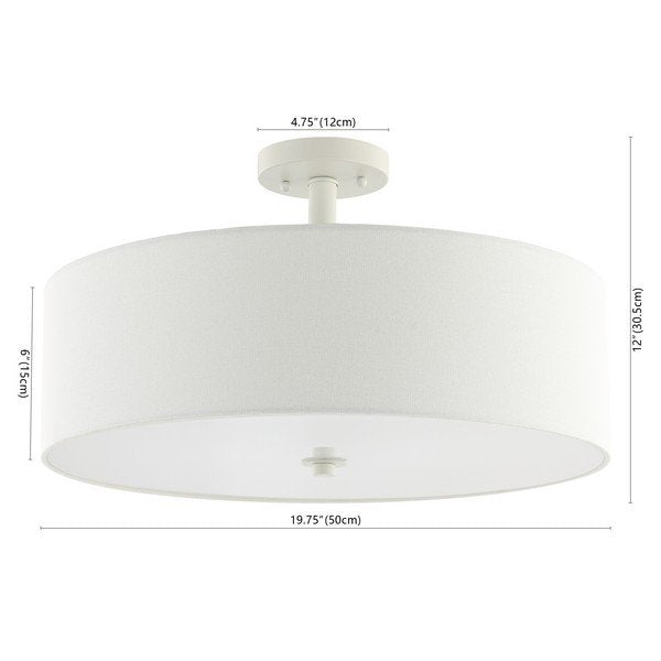 Safavieh Jolana Flush Mount - White | Ceiling Lamps | Modishstore - 3