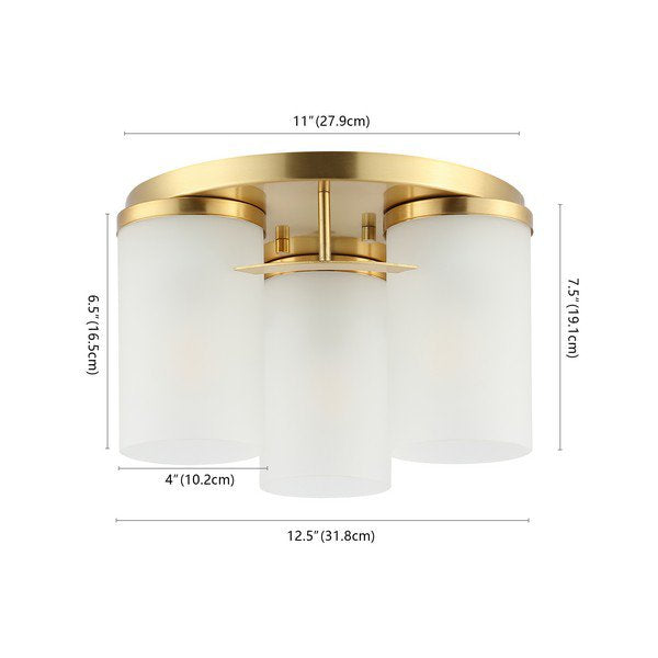 Safavieh Jeffra Flush Mount - Brass Gold | Ceiling Lamps | Modishstore - 3