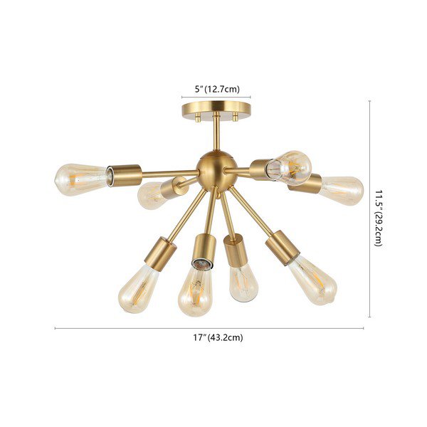 Safavieh Gannet Flush Mount - Brass Gold | Ceiling Lamps | Modishstore - 3