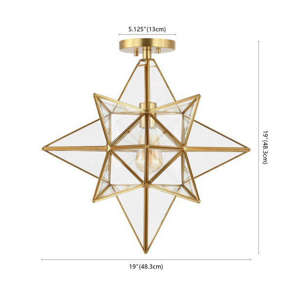 Safavieh Abrielle Flush Mount - Antique Brass | Ceiling Lamps | Modishstore - 3