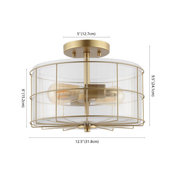 Safavieh Hannes Flush Mount - Brass | Ceiling Lamps | Modishstore - 3
