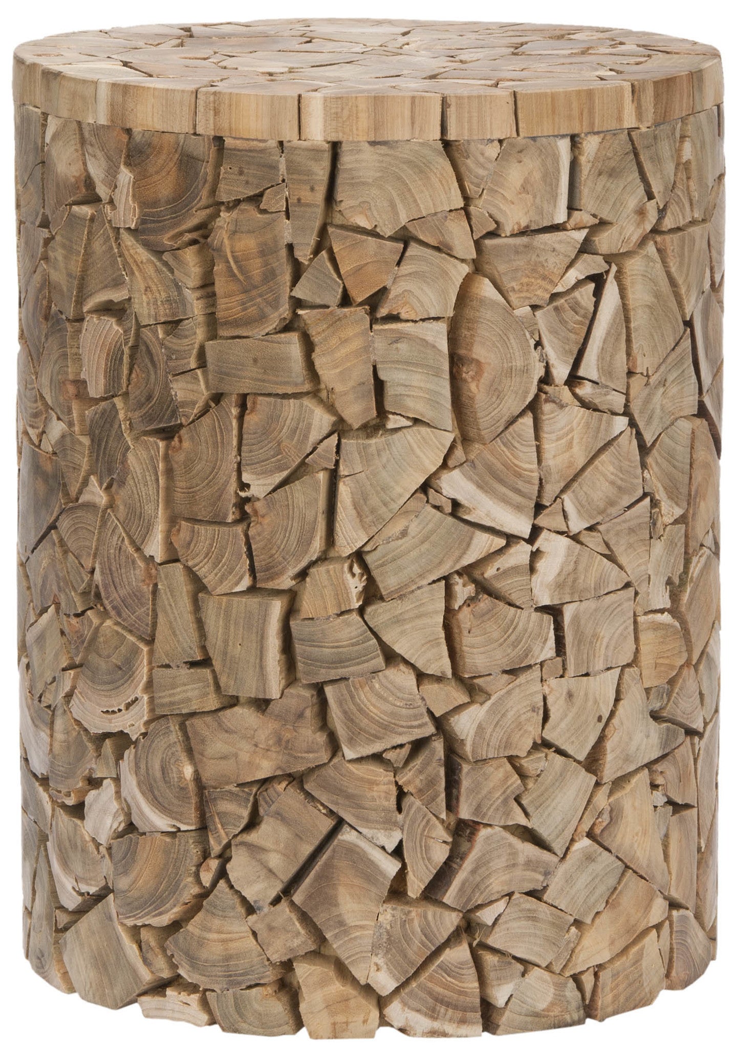 Safavieh Canyon Teak Round Stool | Stools | Modishstore - 1