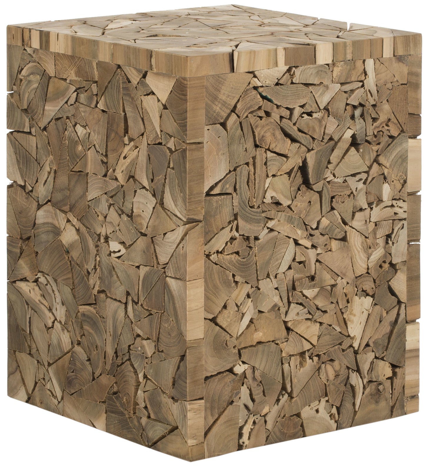 Safavieh Forbes Teak Square Stool | Stools | Modishstore - 4