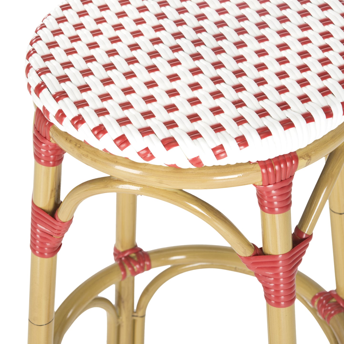 Safavieh Kipnuk Stool Red/White (Indoor/Outdoor) | Bar Stools | Modishstore - 3