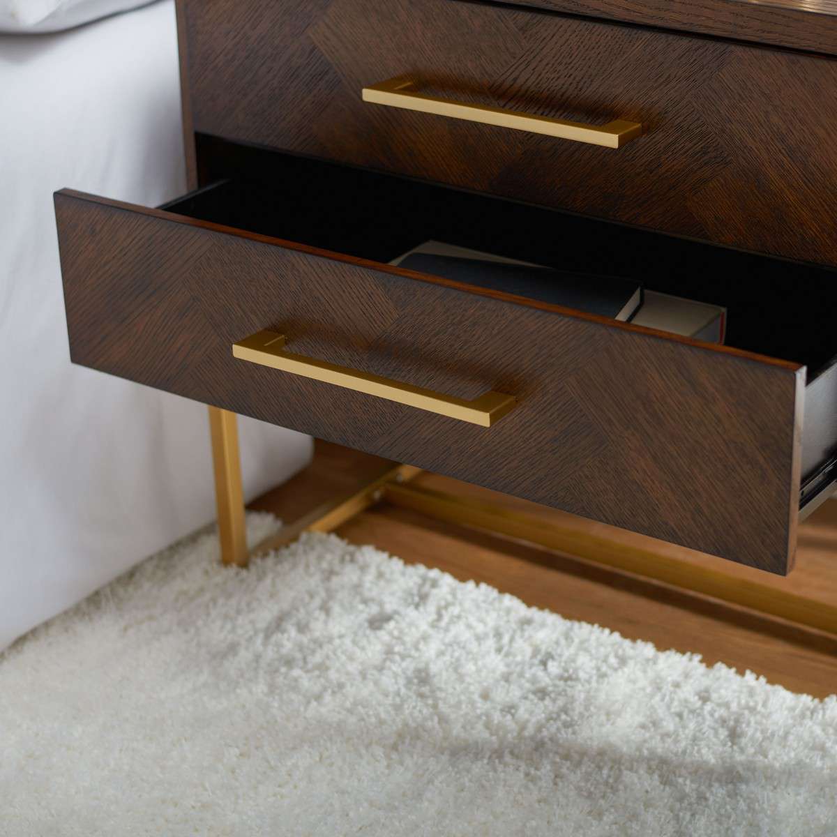 Safavieh Estelle Nightstand - Walnut | Nightstands | Modishstore - 4