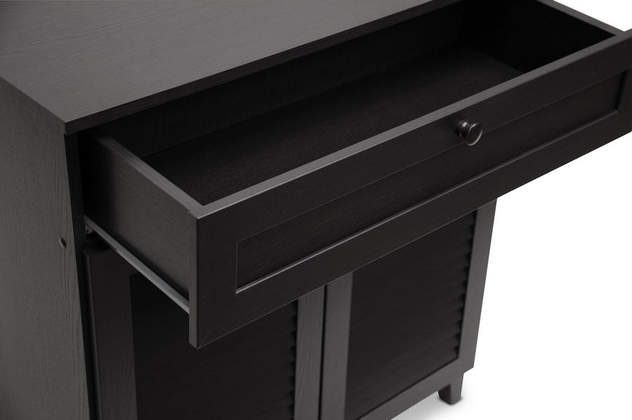 baxton studio calvin espresso shoe storage cabinet | Modish Furniture Store-4