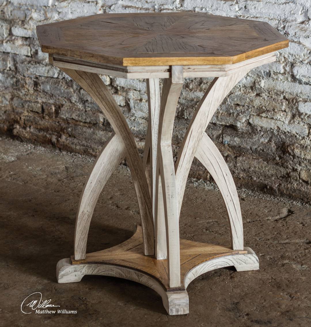 Uttermost Ranen Aged White Side Table | Modishstore | Side Tables-4