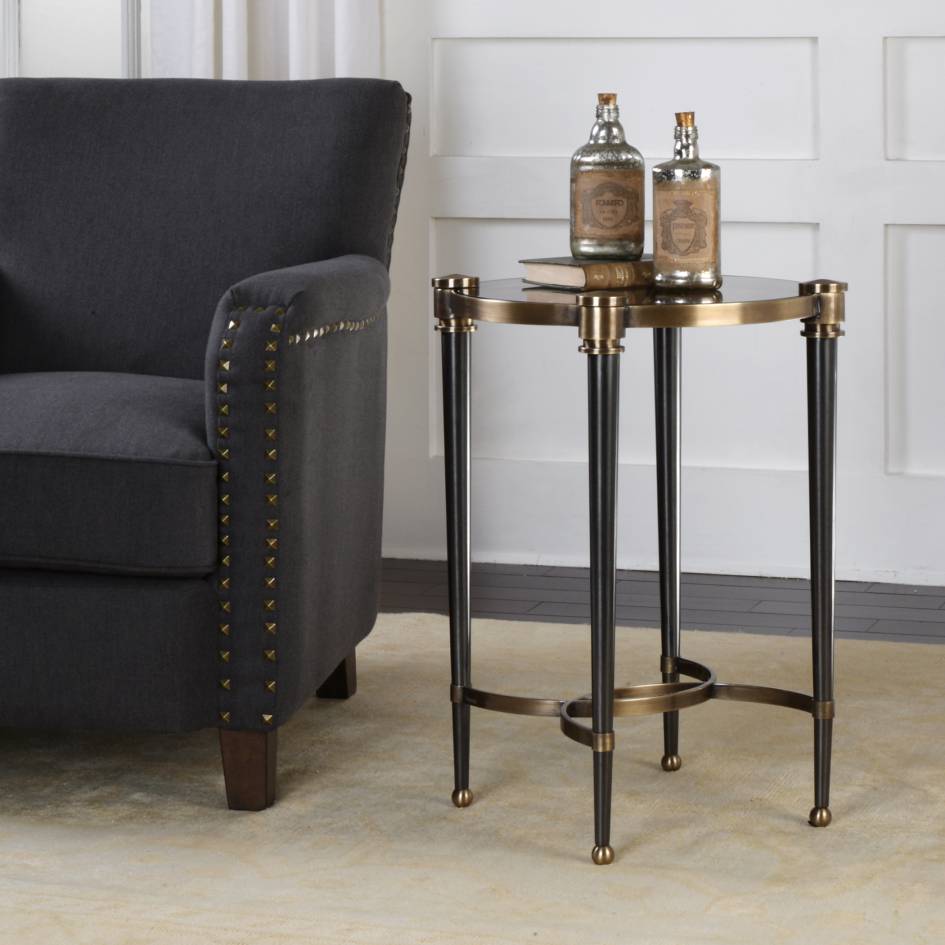 Uttermost Thora Brushed Black Accent Table | Modishstore | Accent Tables-4