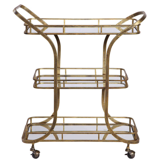 Uttermost Stassi Gold Serving Cart | Bar Carts | Modishstore