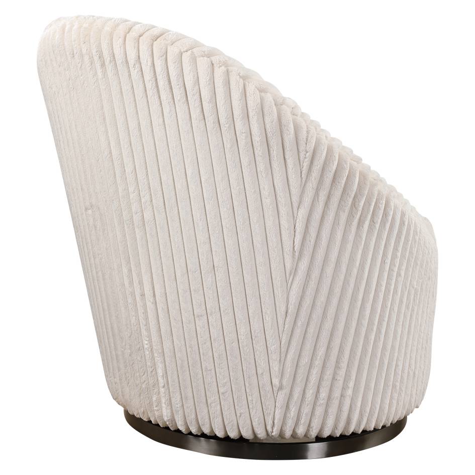 Uttermost Crue White Swivel Chair | Modishstore | Accent Chairs-2