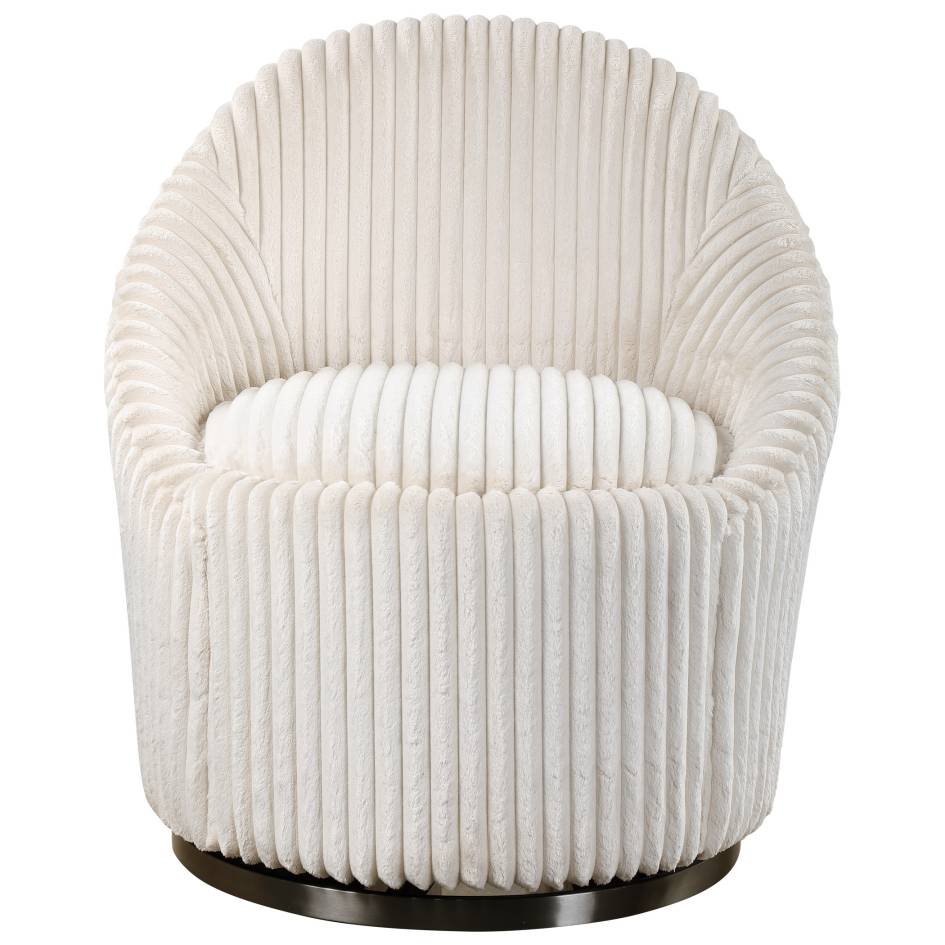 Uttermost Crue White Swivel Chair | Modishstore | Accent Chairs-8