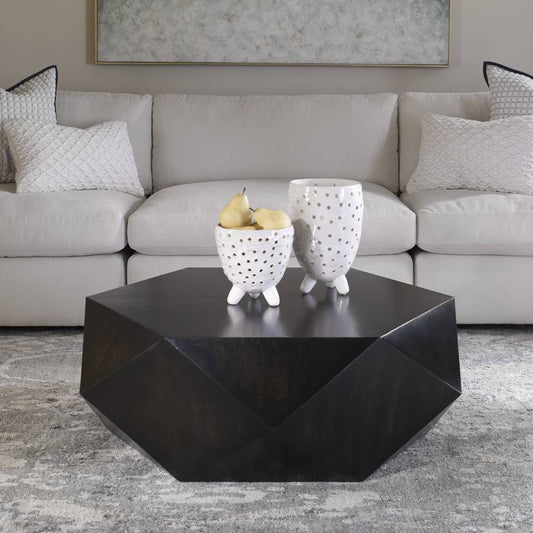 Uttermost Volker Small Black Coffee Table | Modishstore | Coffee Tables